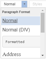 paragraph format options