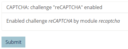 recaptcha mesage for content editors