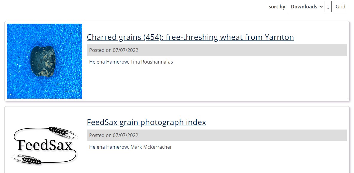 screenshot Feedsax Figshare embed sorted by number of downloads in list view