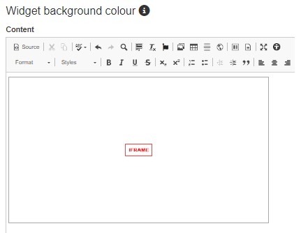 screenshot of iFrame in Edit widget view