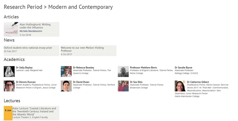 Example taxonomy term page - displaying all content labelled with the same taxonomy term