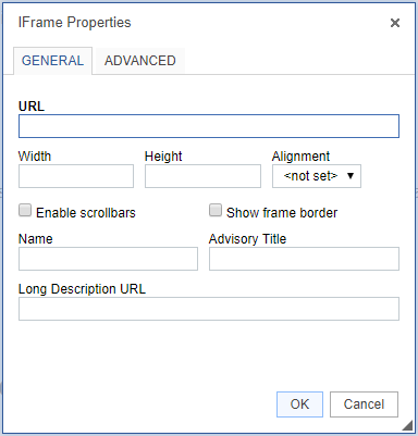 iframe properties modal