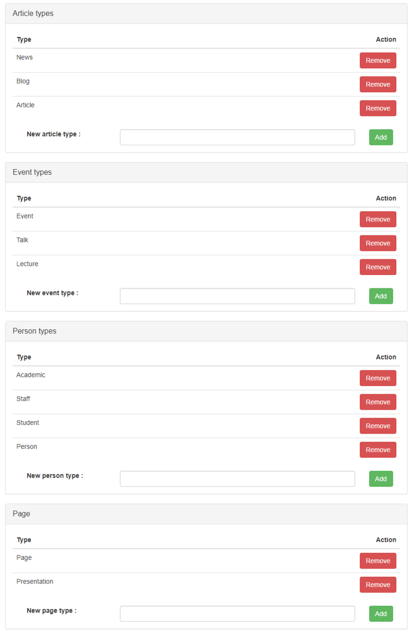 Content types