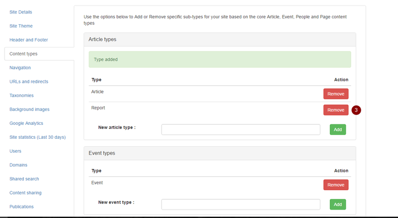 Remove a content type