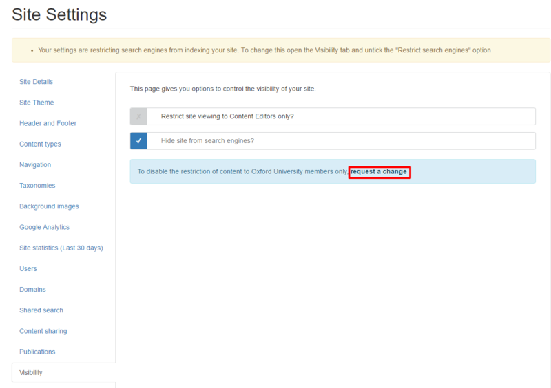 Request a change link