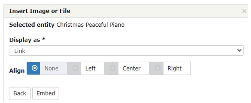 screenshot of alignment settings and save for embedding image or file