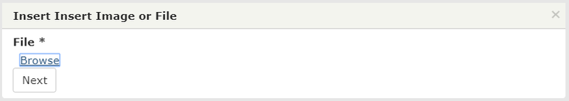 Insert image file browse modal