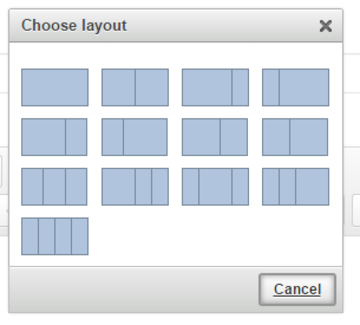 WYSIWYG Layouts selection